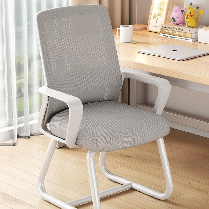 Modern Minimalist Square Rectangular Mesh Fabric Carbon Steel Desk Chair Backrest Armrest For Home Office
