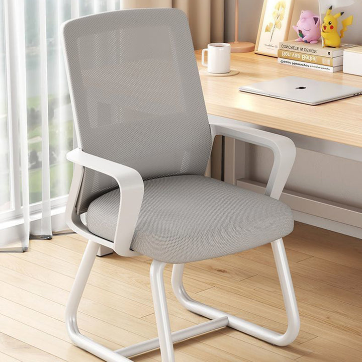 Modern Minimalist Square Rectangular Mesh Fabric Carbon Steel Desk Chair Backrest Armrest For Home Office