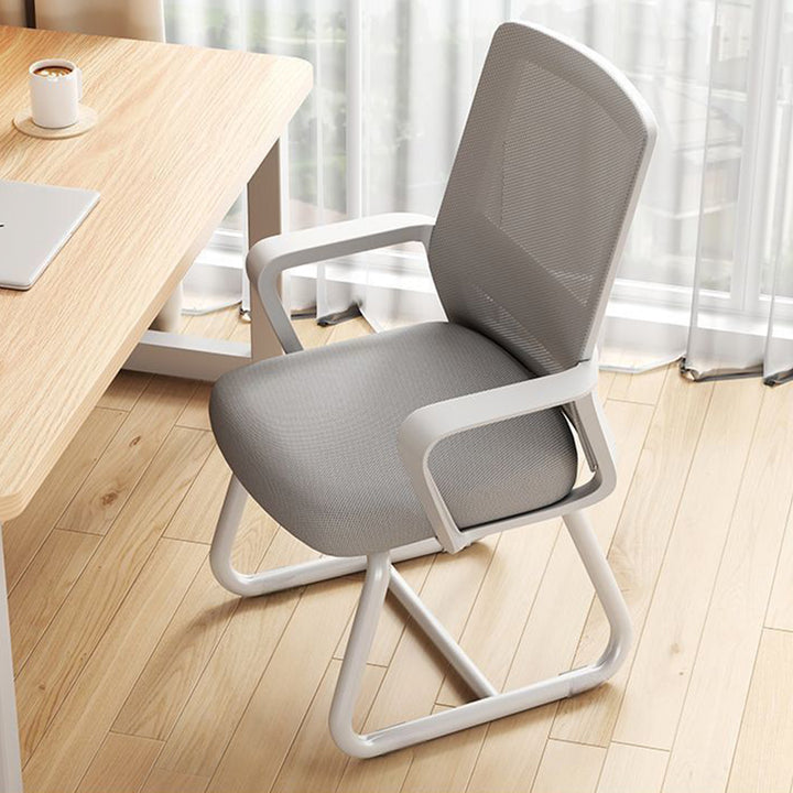 Modern Minimalist Square Rectangular Mesh Fabric Carbon Steel Desk Chair Backrest Armrest For Home Office