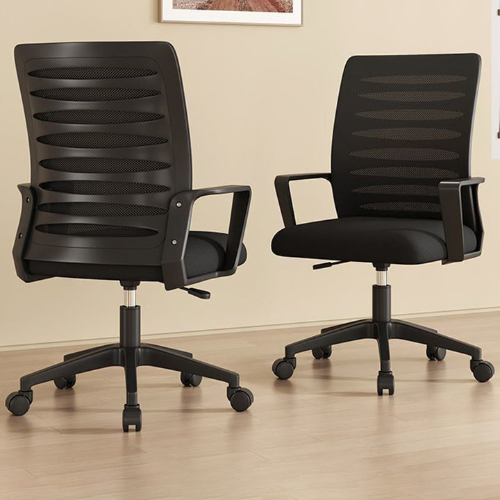 Silla de Escritorio Moderna Minimalista de Nylon con Malla Cuadrada Giratoria Ajustable en Altura con Respaldo y Reposabrazos para Oficina en Casa 