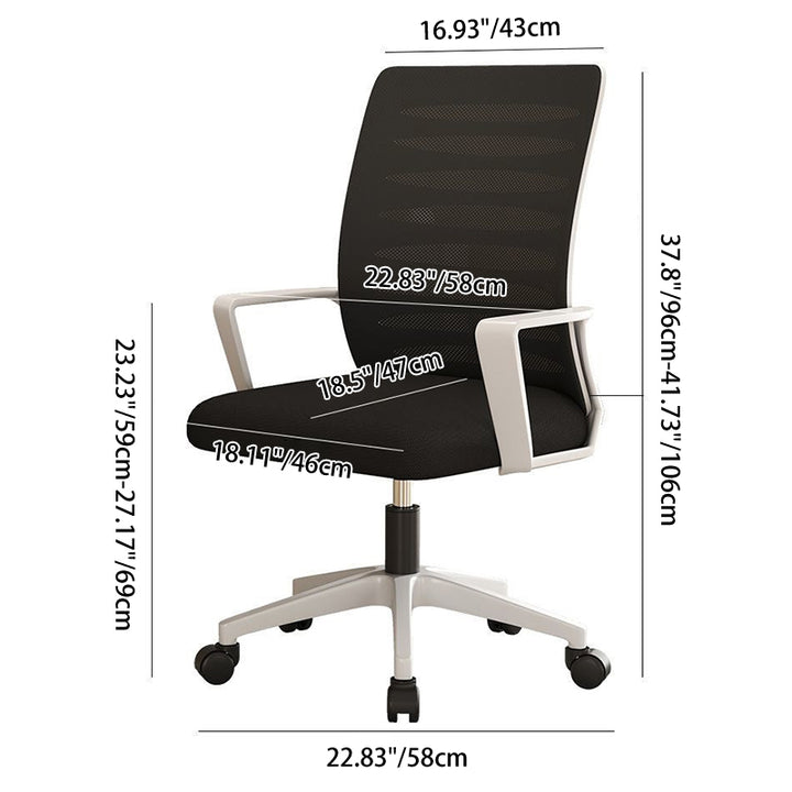 Silla de Escritorio Moderna Minimalista de Nylon con Malla Cuadrada Giratoria Ajustable en Altura con Respaldo y Reposabrazos para Oficina en Casa 