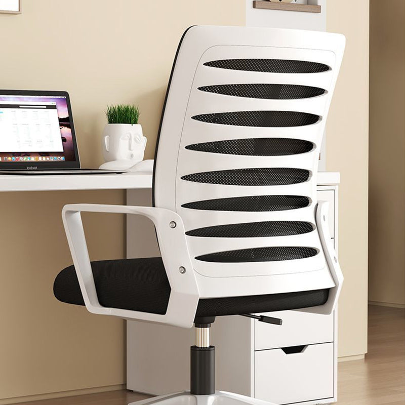 Silla de Escritorio Moderna Minimalista de Nylon con Malla Cuadrada Giratoria Ajustable en Altura con Respaldo y Reposabrazos para Oficina en Casa 