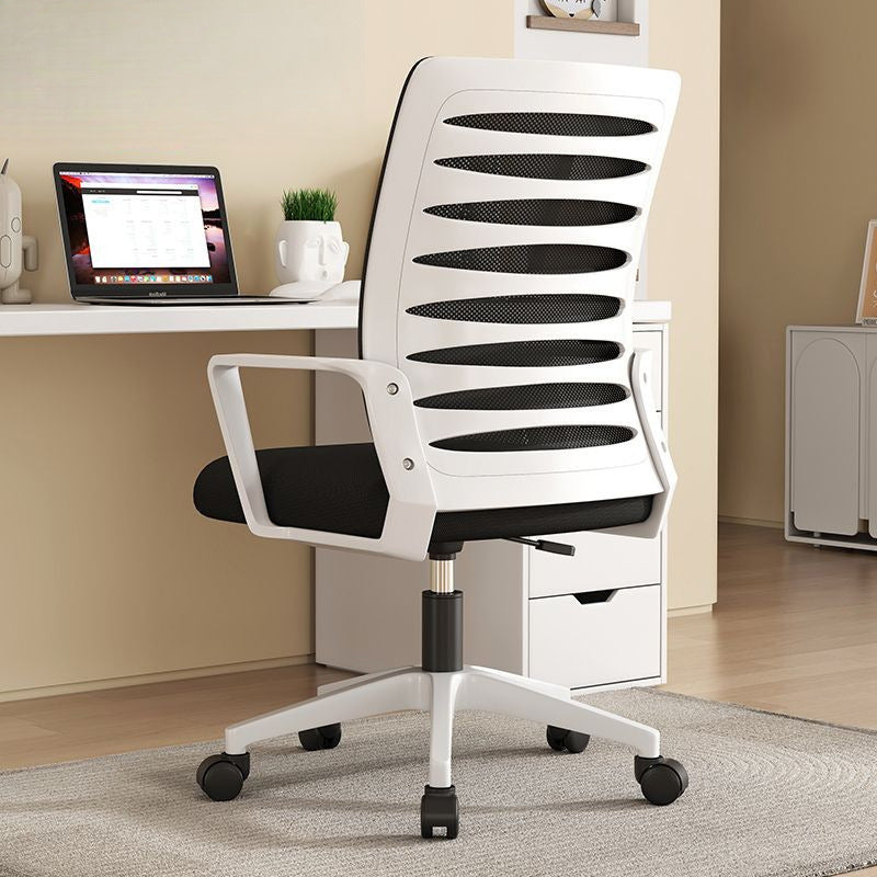 Silla de Escritorio Moderna Minimalista de Nylon con Malla Cuadrada Giratoria Ajustable en Altura con Respaldo y Reposabrazos para Oficina en Casa 