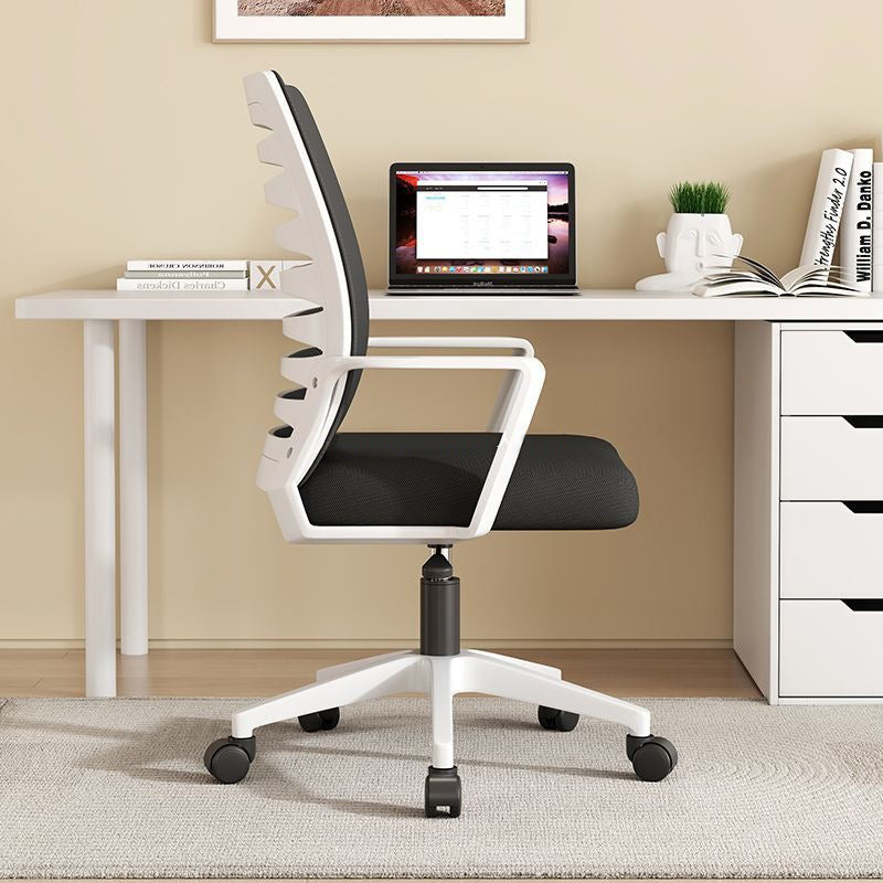 Silla de Escritorio Moderna Minimalista de Nylon con Malla Cuadrada Giratoria Ajustable en Altura con Respaldo y Reposabrazos para Oficina en Casa 