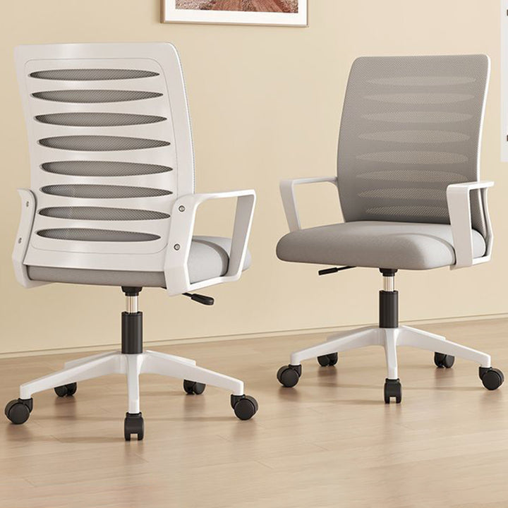 Silla de Escritorio Moderna Minimalista de Nylon con Malla Cuadrada Giratoria Ajustable en Altura con Respaldo y Reposabrazos para Oficina en Casa 