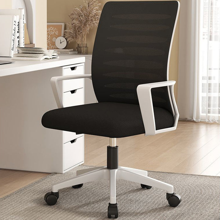 Silla de Escritorio Moderna Minimalista de Nylon con Malla Cuadrada Giratoria Ajustable en Altura con Respaldo y Reposabrazos para Oficina en Casa 