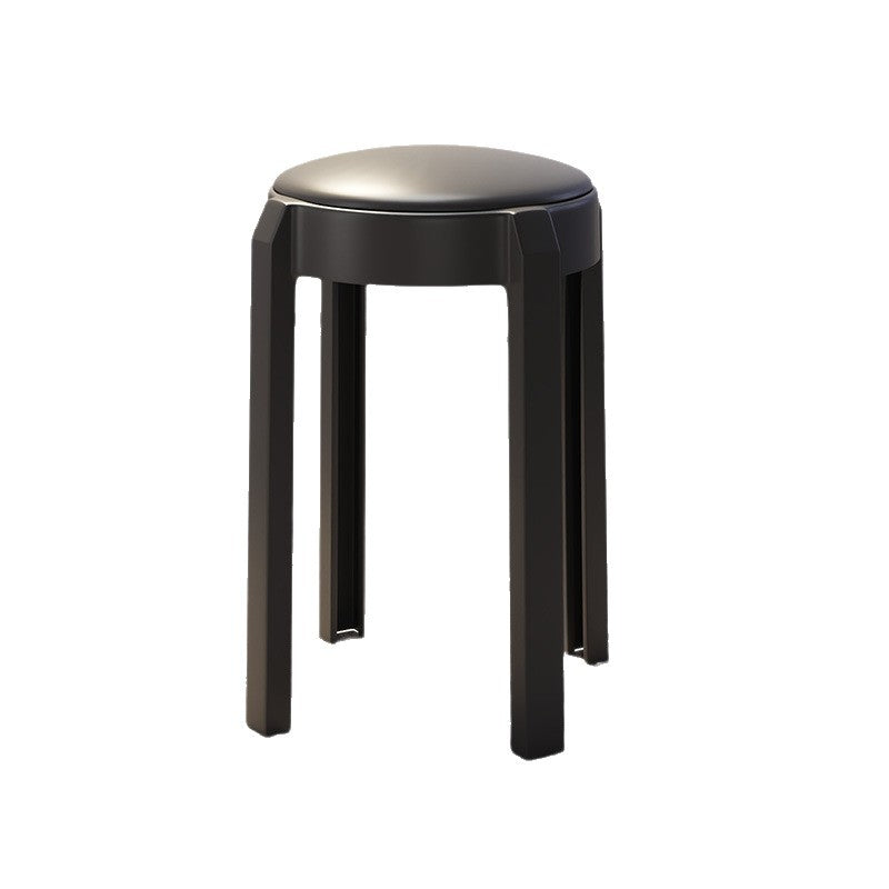 Moderner minimalistischer runder PU-Leder-PP-stapelbarer Esszimmerstuhl mit Rückenlehne und Armlehne für Esszimmer &amp; Küche 