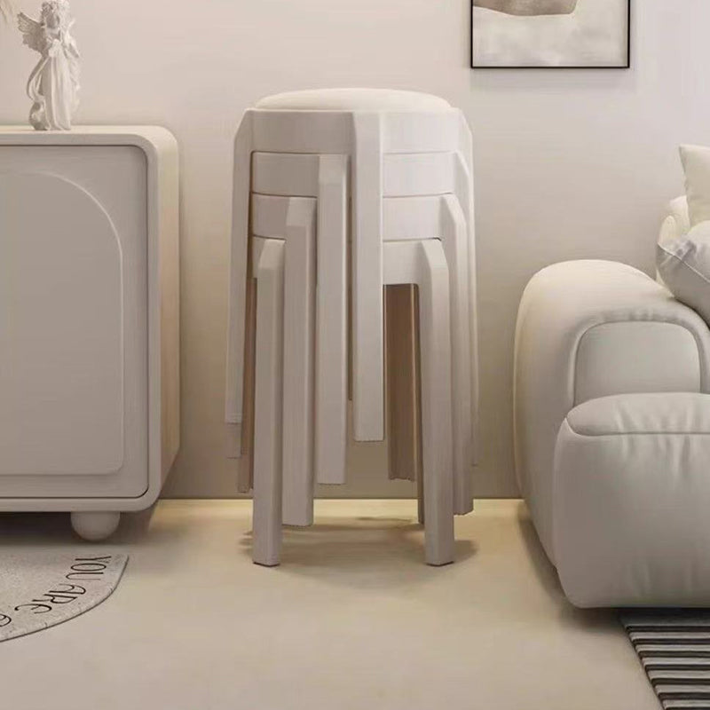 Moderner minimalistischer runder PU-Leder-PP-stapelbarer Esszimmerstuhl mit Rückenlehne und Armlehne für Esszimmer &amp; Küche 