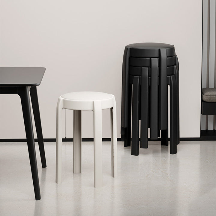 Moderner minimalistischer runder PU-Leder-PP-stapelbarer Esszimmerstuhl mit Rückenlehne und Armlehne für Esszimmer &amp; Küche 