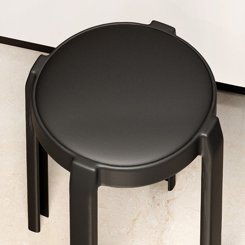Moderner minimalistischer runder PU-Leder-PP-stapelbarer Esszimmerstuhl mit Rückenlehne und Armlehne für Esszimmer &amp; Küche 