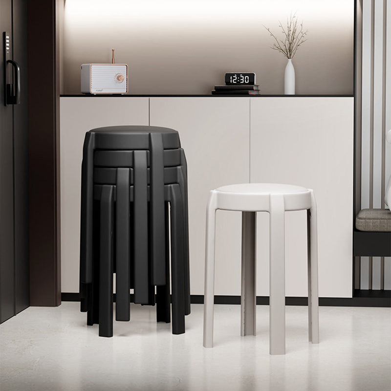 Moderner minimalistischer runder PU-Leder-PP-stapelbarer Esszimmerstuhl mit Rückenlehne und Armlehne für Esszimmer &amp; Küche 