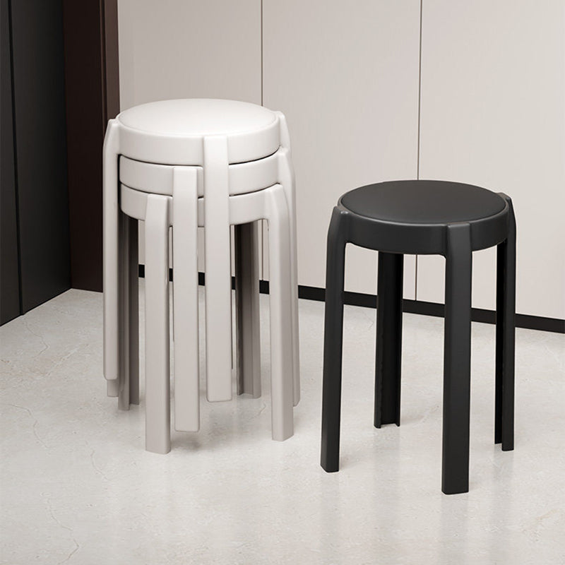 Moderner minimalistischer runder PU-Leder-PP-stapelbarer Esszimmerstuhl mit Rückenlehne und Armlehne für Esszimmer &amp; Küche 