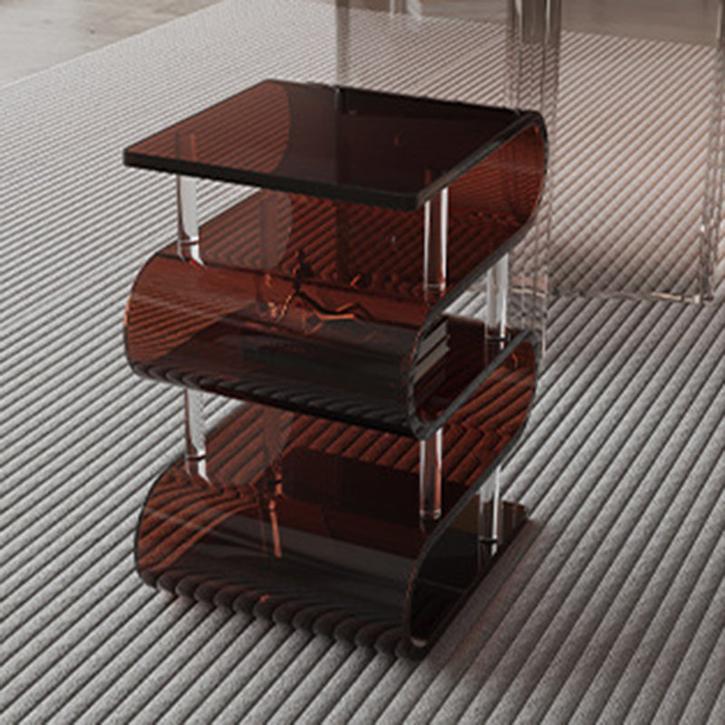 Tabouret bas de rangement carré contemporain en acrylique nordique pour salon 
