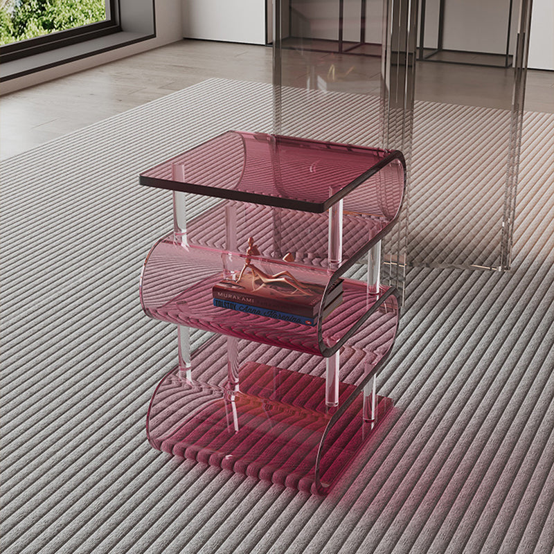 Tabouret bas de rangement carré contemporain en acrylique nordique pour salon 