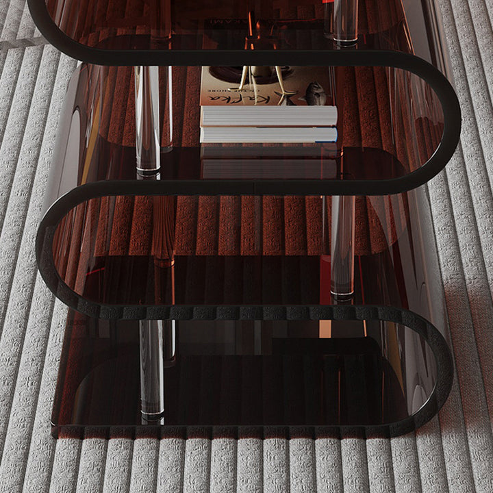 Tabouret bas de rangement carré contemporain en acrylique nordique pour salon 