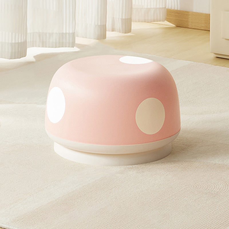 Taburete bajo apilable contemporáneo para niños creativos de plástico PP con forma de hongo redondo para entradas, sala de estar, dormitorio 
