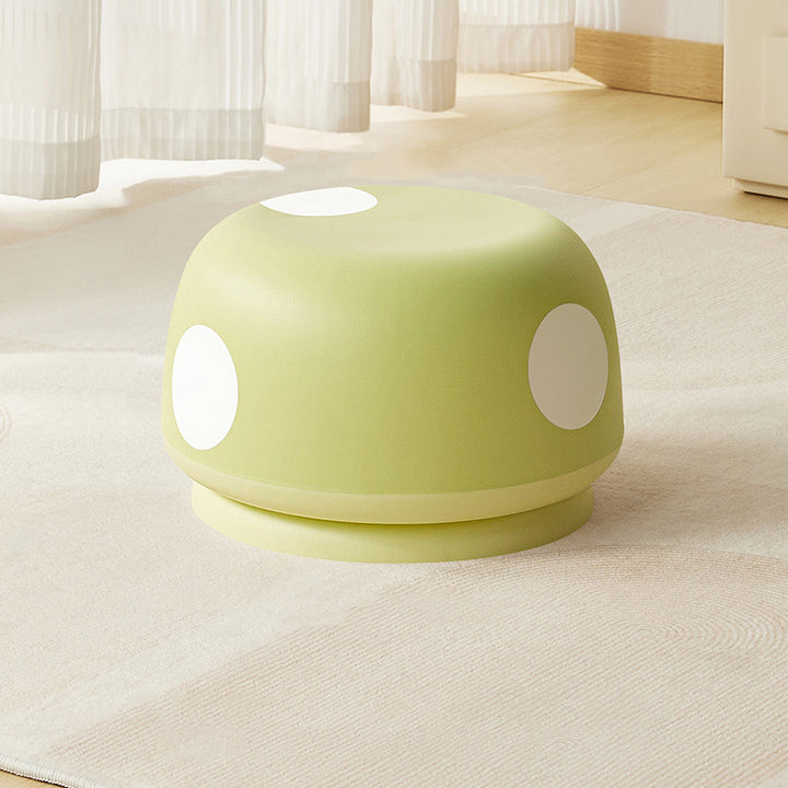 Taburete bajo apilable contemporáneo para niños creativos de plástico PP con forma de hongo redondo para entradas, sala de estar, dormitorio 