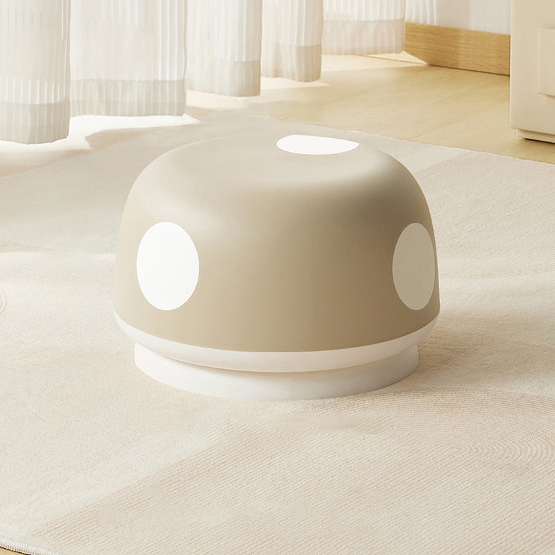 Taburete bajo apilable contemporáneo para niños creativos de plástico PP con forma de hongo redondo para entradas, sala de estar, dormitorio 
