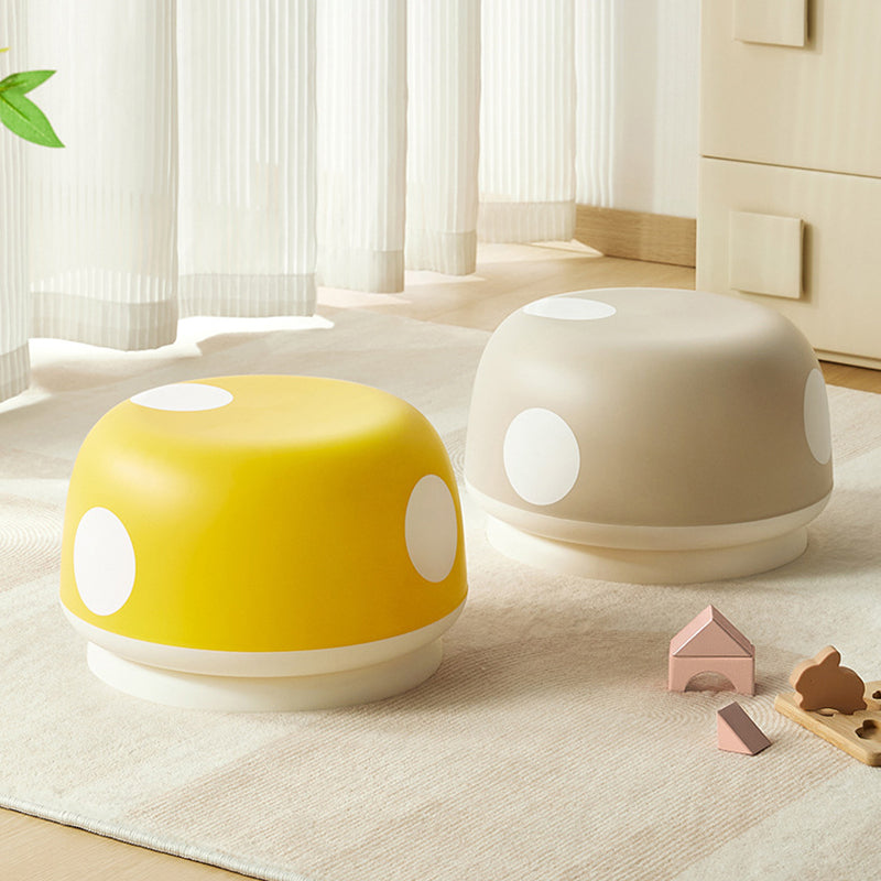 Taburete bajo apilable contemporáneo para niños creativos de plástico PP con forma de hongo redondo para entradas, sala de estar, dormitorio 