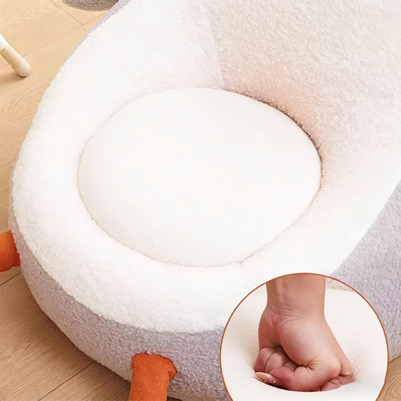 Contemporary Creative Kids Avocado-shaped Penguin-shaped Sponge Lambswool Accent Chair Backrest Armless For Living Room