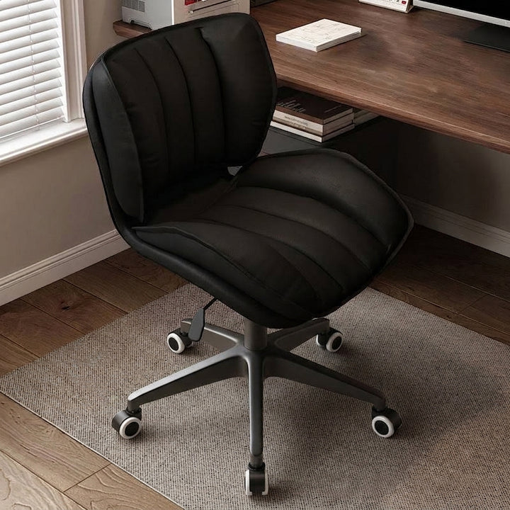 Moderne Minimaliste Réglable Amovible Carré-Rayé Métal Similicuir Mousse Chaise de Bureau Dossier Sans Accoudoirs Pour Bureau à Domicile 