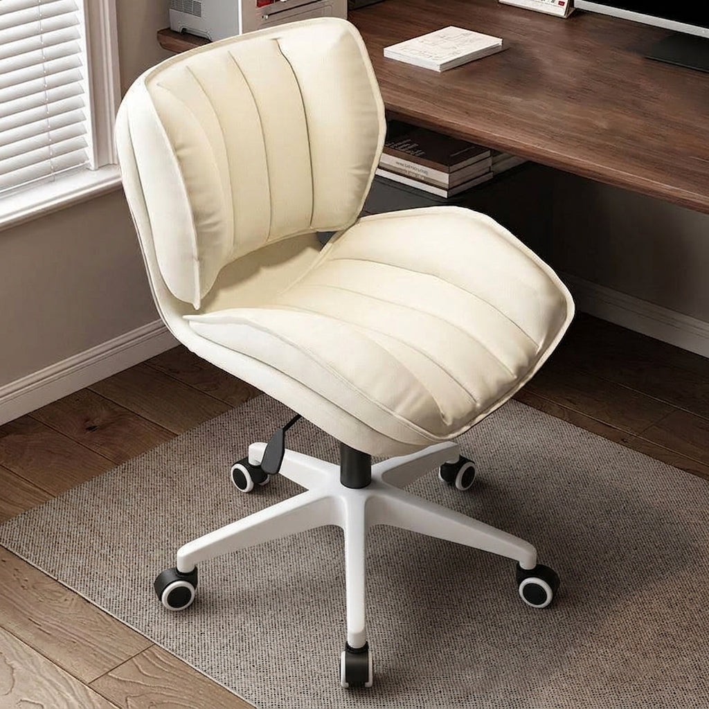 Moderne Minimaliste Réglable Amovible Carré-Rayé Métal Similicuir Mousse Chaise de Bureau Dossier Sans Accoudoirs Pour Bureau à Domicile 