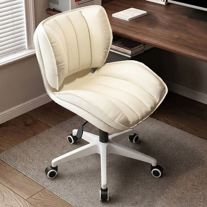 Moderne Minimaliste Réglable Amovible Carré-Rayé Métal Similicuir Mousse Chaise de Bureau Dossier Sans Accoudoirs Pour Bureau à Domicile 