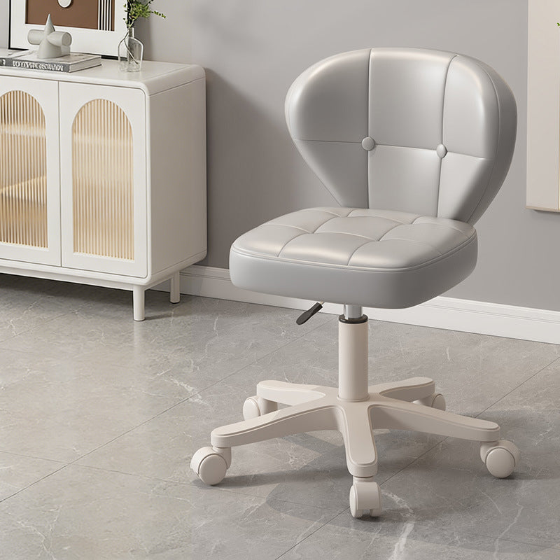 Moderner schlichter Schreibtischstuhl in Muschelform mit quadratischem Design aus kratzfestem Leder und Carbonstahl, höhenverstellbar, mit Rückenlehne und Armlehnen, für Homeoffice 