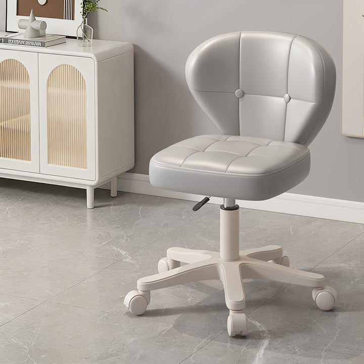 Moderner schlichter Schreibtischstuhl in Muschelform mit quadratischem Design aus kratzfestem Leder und Carbonstahl, höhenverstellbar, mit Rückenlehne und Armlehnen, für Homeoffice 