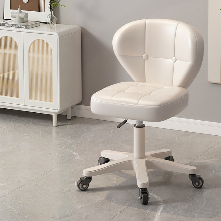 Moderner schlichter Schreibtischstuhl in Muschelform mit quadratischem Design aus kratzfestem Leder und Carbonstahl, höhenverstellbar, mit Rückenlehne und Armlehnen, für Homeoffice 