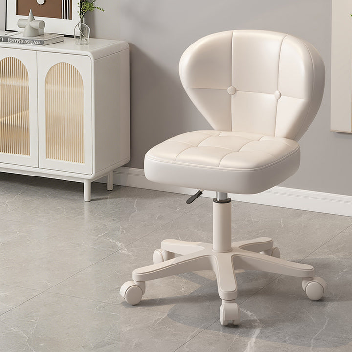 Moderner schlichter Schreibtischstuhl in Muschelform mit quadratischem Design aus kratzfestem Leder und Carbonstahl, höhenverstellbar, mit Rückenlehne und Armlehnen, für Homeoffice 