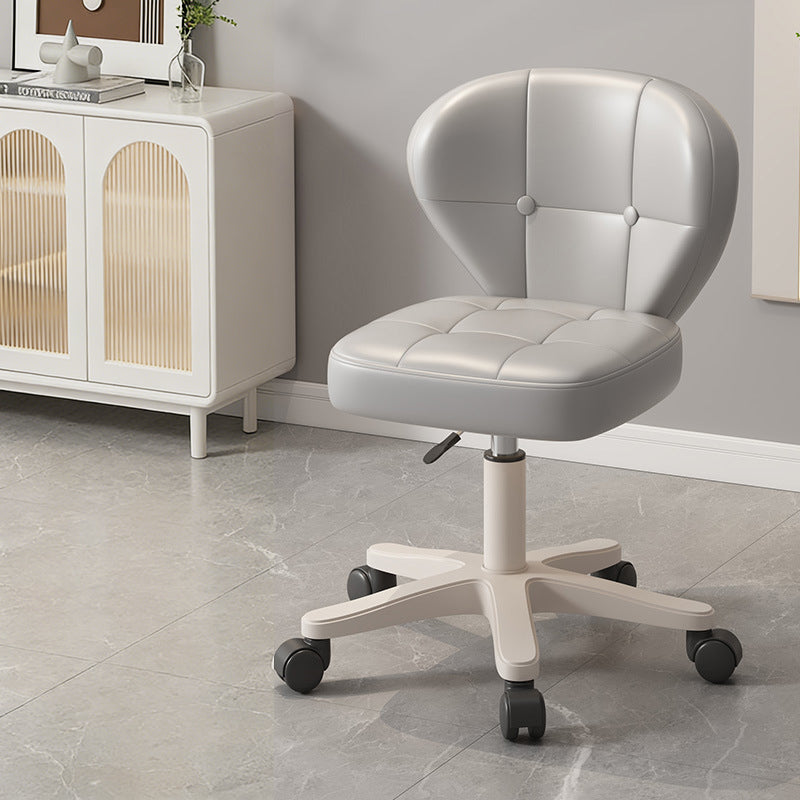 Moderner schlichter Schreibtischstuhl in Muschelform mit quadratischem Design aus kratzfestem Leder und Carbonstahl, höhenverstellbar, mit Rückenlehne und Armlehnen, für Homeoffice 