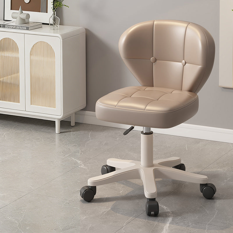 Moderner schlichter Schreibtischstuhl in Muschelform mit quadratischem Design aus kratzfestem Leder und Carbonstahl, höhenverstellbar, mit Rückenlehne und Armlehnen, für Homeoffice 