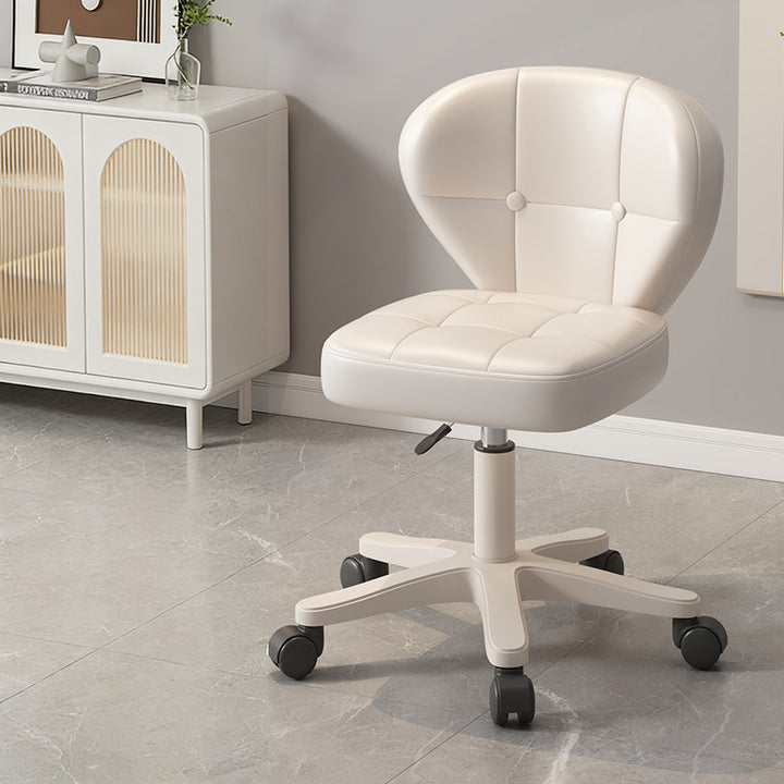 Moderner schlichter Schreibtischstuhl in Muschelform mit quadratischem Design aus kratzfestem Leder und Carbonstahl, höhenverstellbar, mit Rückenlehne und Armlehnen, für Homeoffice 