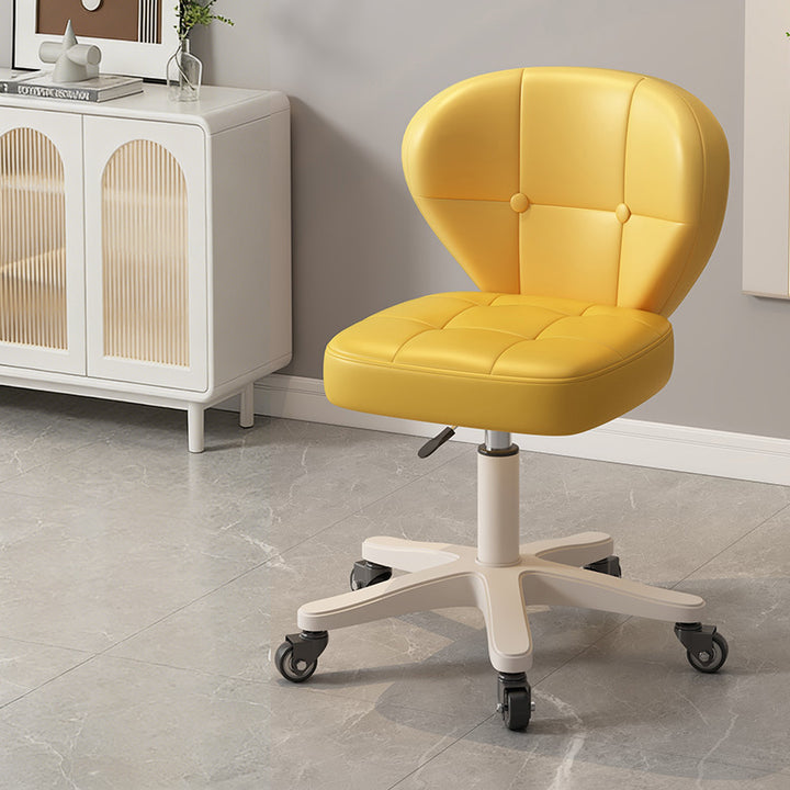 Moderner schlichter Schreibtischstuhl in Muschelform mit quadratischem Design aus kratzfestem Leder und Carbonstahl, höhenverstellbar, mit Rückenlehne und Armlehnen, für Homeoffice 