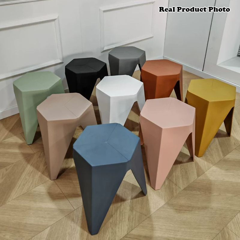 Modern Minimalist PE Square Low Stool Armless For Dining Room &amp; Kitchen