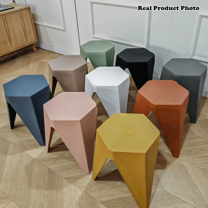 Modern Minimalist PE Square Low Stool Armless For Dining Room &amp; Kitchen