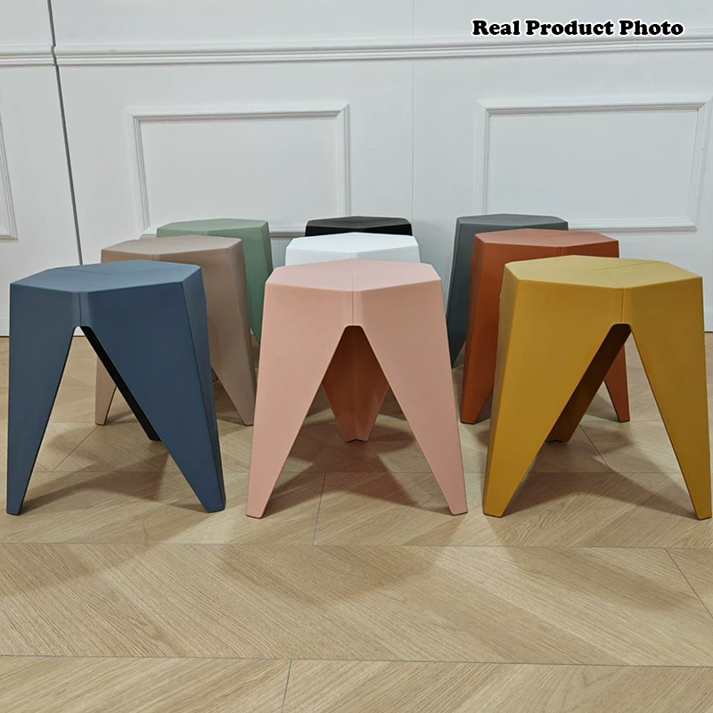 Modern Minimalist PE Square Low Stool Armless For Dining Room &amp; Kitchen