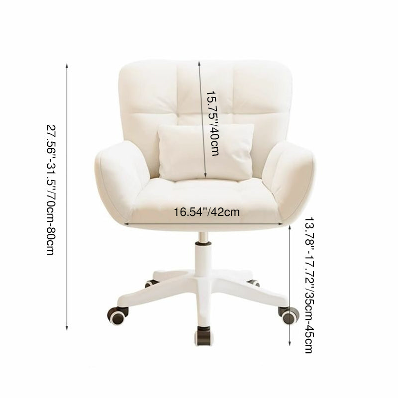 Modern Simplicity Faux Leather Velvet Cotton Sponge Iron Nylon Square Desk Chair Backrest Armrest Swivel For Home Office
