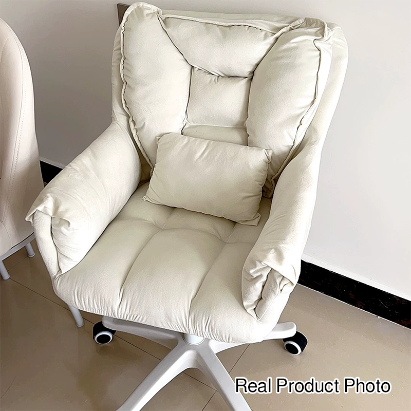 Modern Simplicity Faux Leather Velvet Cotton Sponge Iron Nylon Square Desk Chair Backrest Armrest Swivel For Home Office
