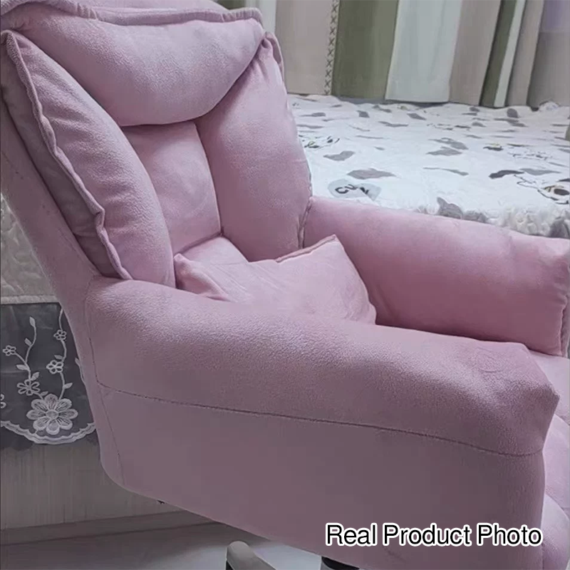 Modern Simplicity Faux Leather Velvet Cotton Sponge Iron Nylon Square Desk Chair Backrest Armrest Swivel For Home Office