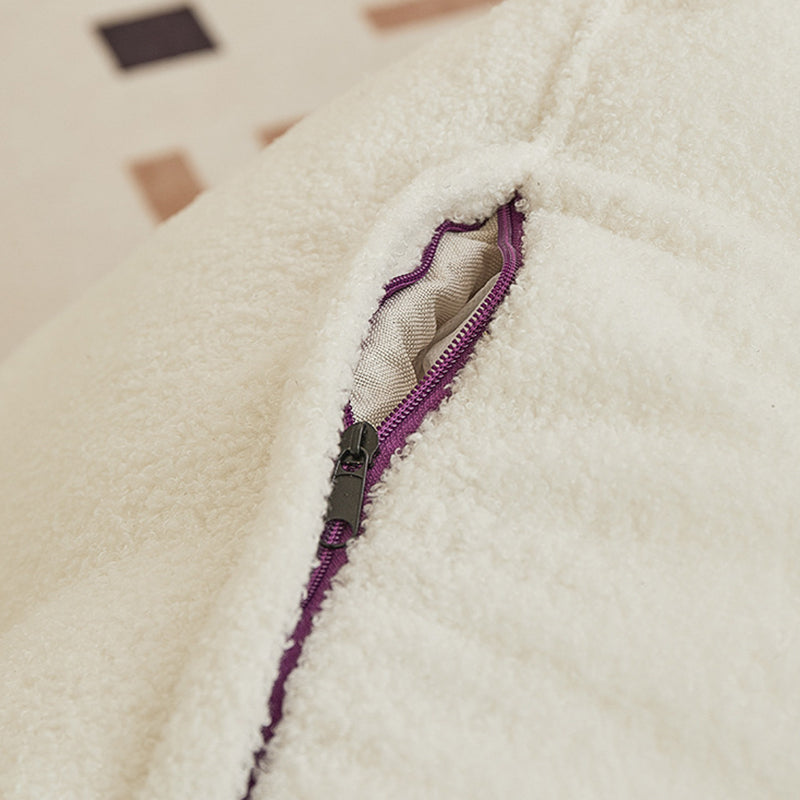 مربع الأطفال الإبداعي المعاصر لطيف الأذن نسيج صوف الحمل EPS مسند ذراع الأريكة مسند الظهر جيب تخزين لغرفة المعيشة 