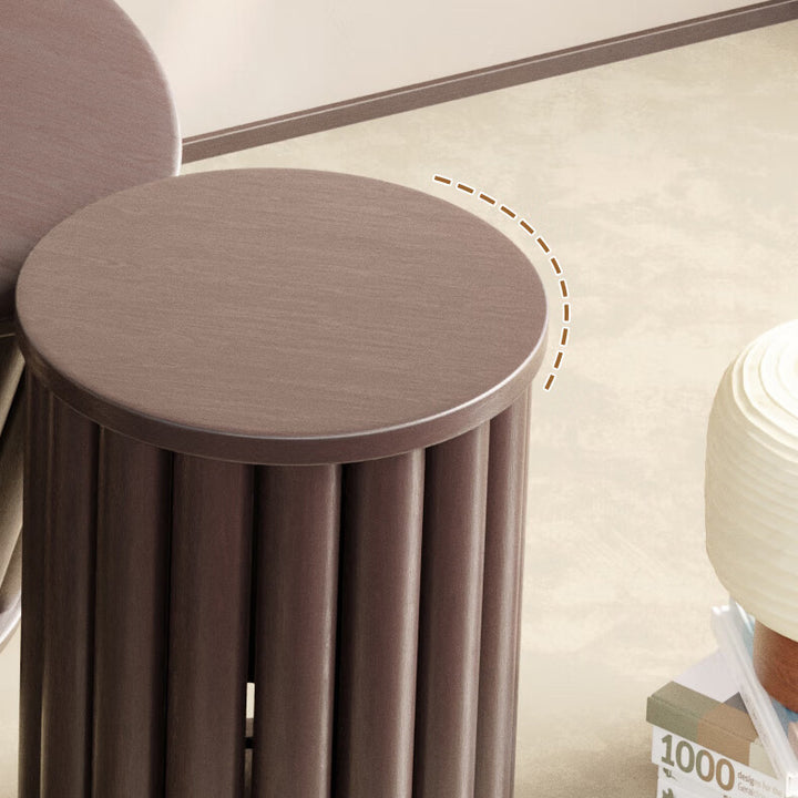 Tabouret bas rond en bois de caoutchouc chinois traditionnel sans dossier empilable pour salle à manger 
