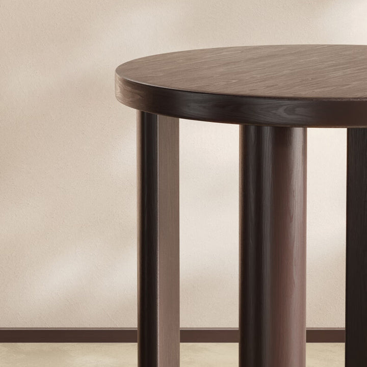 Tabouret bas rond en bois de caoutchouc chinois traditionnel sans dossier empilable pour salle à manger 