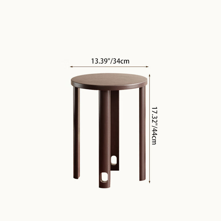 Tabouret bas rond en bois de caoutchouc chinois traditionnel sans dossier empilable pour salle à manger 