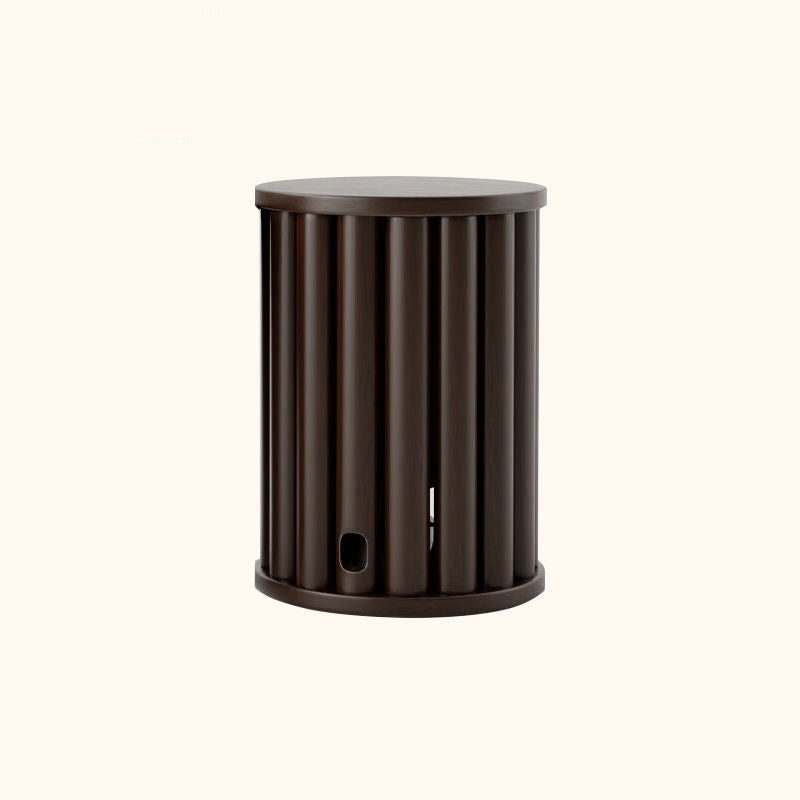 Tabouret bas rond en bois de caoutchouc chinois traditionnel sans dossier empilable pour salle à manger 
