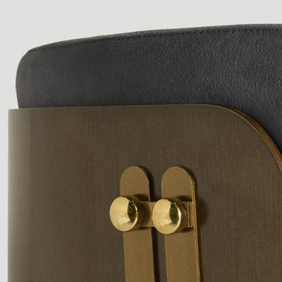Respaldo de silla de comedor envuelto elíptico de esponja de acero inoxidable de madera de fresno de franela escandinava contemporánea para comedor 