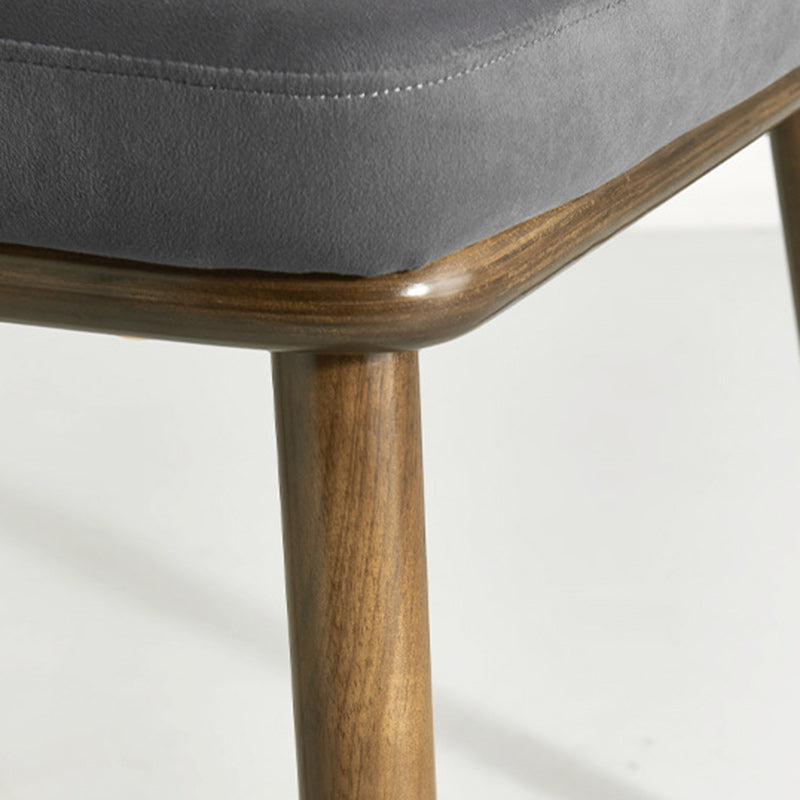 Respaldo de silla de comedor envuelto elíptico de esponja de acero inoxidable de madera de fresno de franela escandinava contemporánea para comedor 