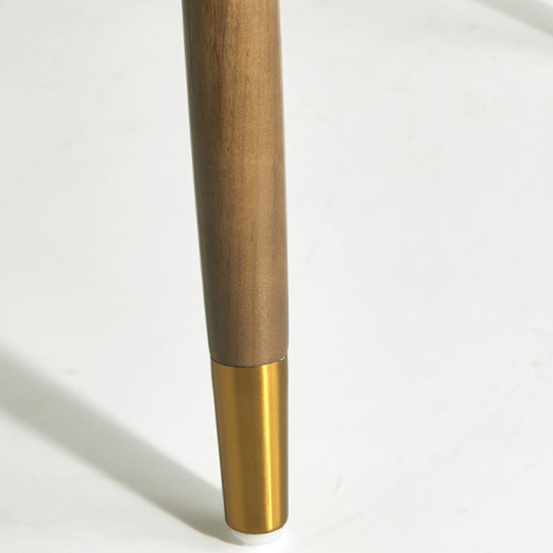 Respaldo de silla de comedor envuelto elíptico de esponja de acero inoxidable de madera de fresno de franela escandinava contemporánea para comedor 