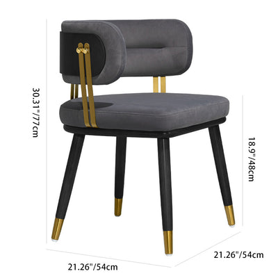 Respaldo de silla de comedor envuelto elíptico de esponja de acero inoxidable de madera de fresno de franela escandinava contemporánea para comedor 